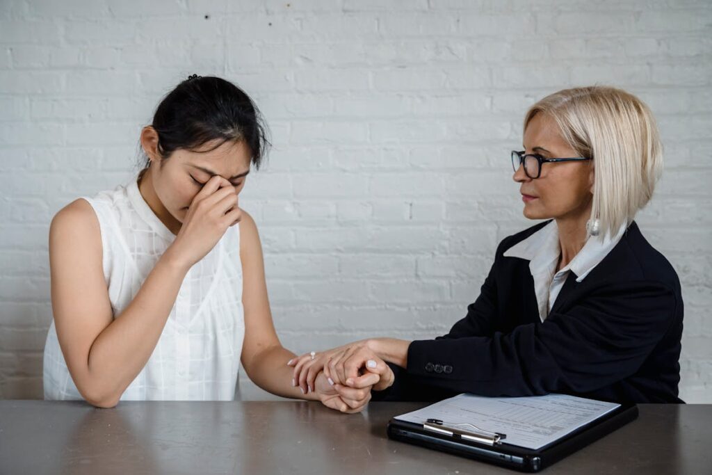 Young Woman Talking to a Therapist
