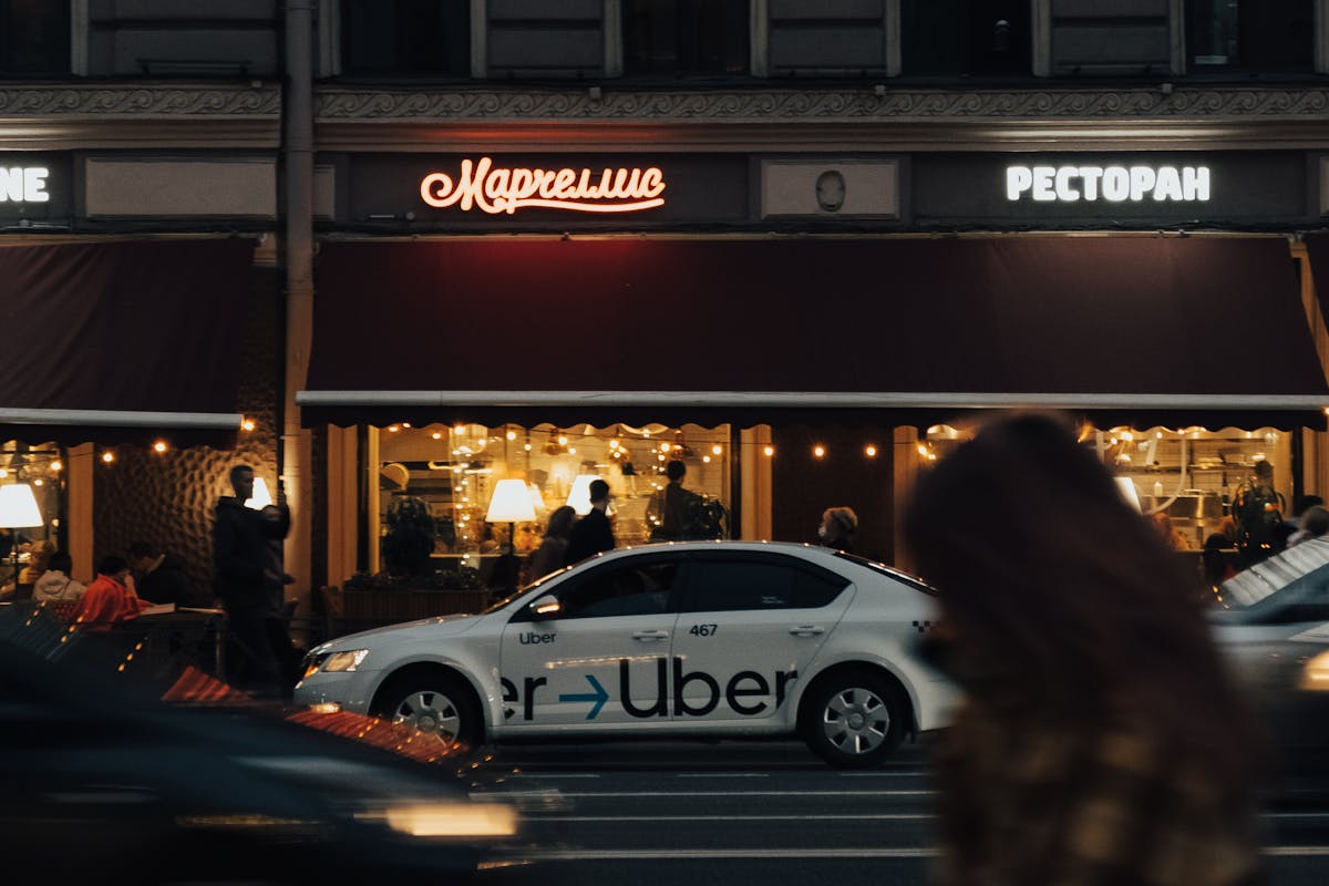 Cars on the Road at Night